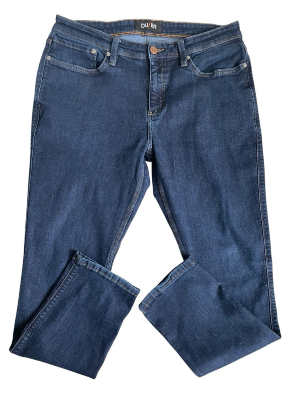 Duer Jeans Mens 36X32 Dark Wash L2X Relaxed Taper Performance Denim Stretch